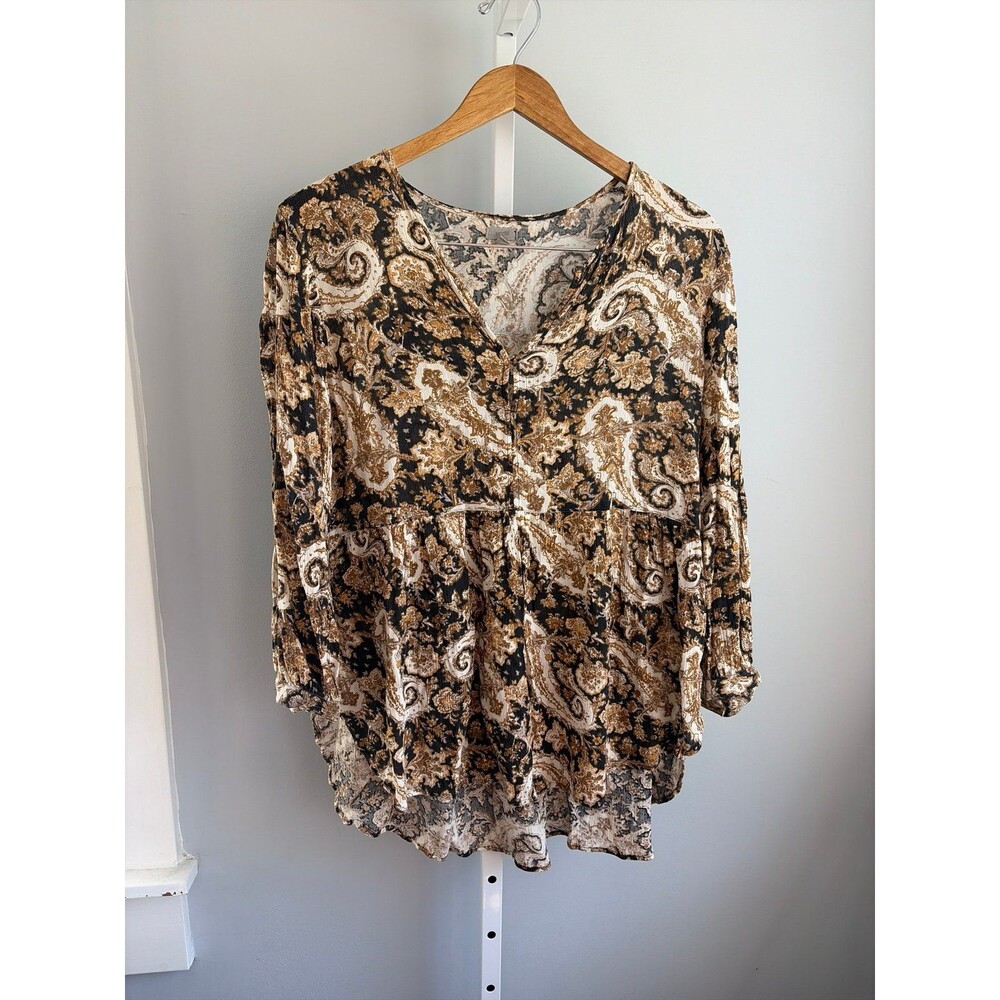 Urban Outfitters Ecote Asta Paisley Babydoll Tunic Top Boho Size XS